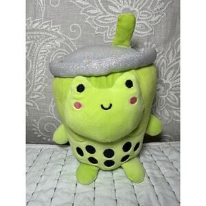 Ploofs Boba Tea Frog Costume Plush Stuffed Toy Green Fern Bubble Matcha
